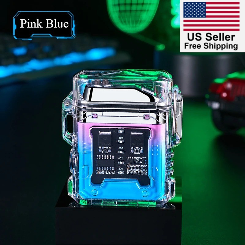 USB Rechargeable Lighter Dual Arc Plasma Windproof Lighter Waterproof COB Light