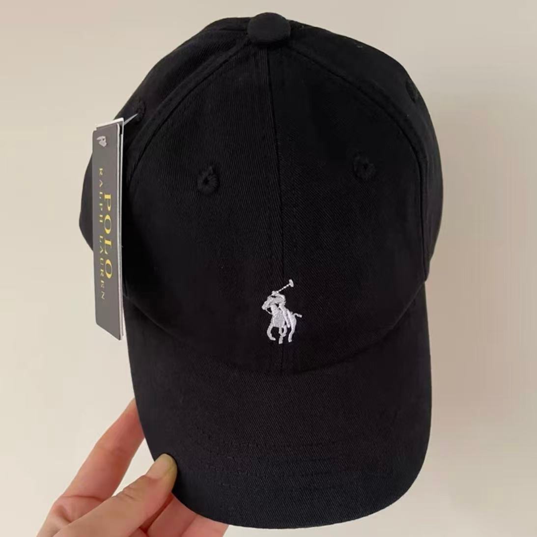 Ralph Lauren black baseball cap with the classic pony logo
