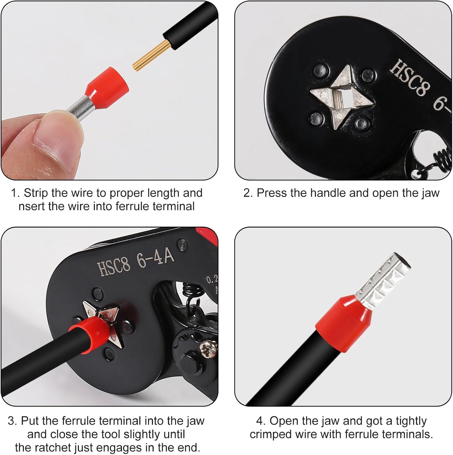 Ferrule Crimping Tool Kit Self-adjustable Wire Crimper Pliers 1200pcs Terminal