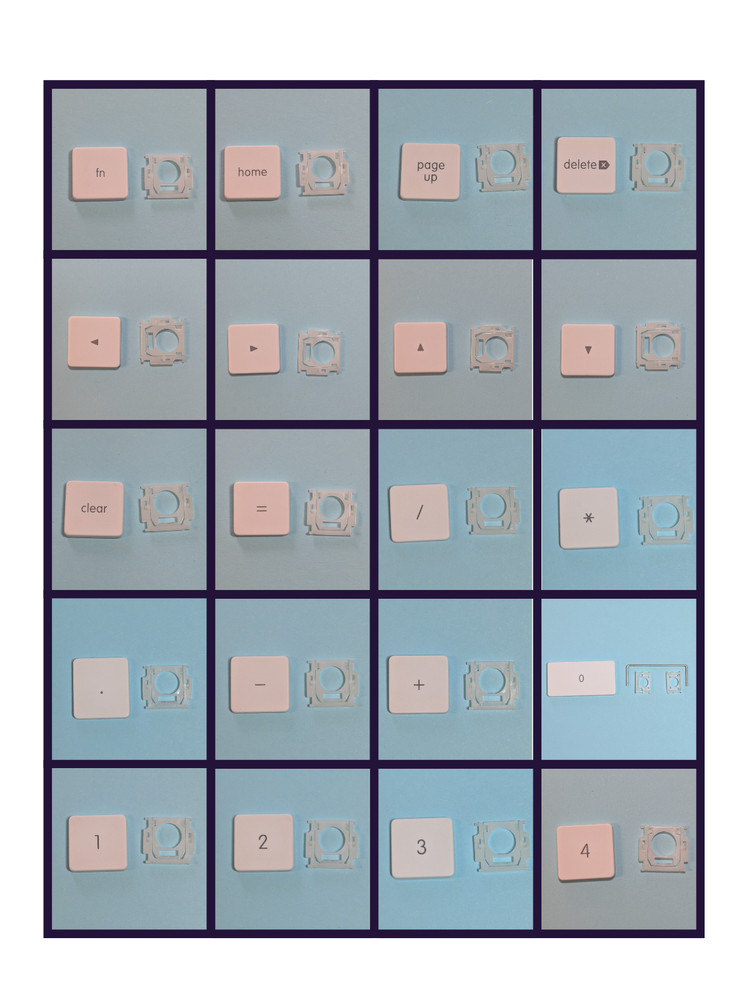 🍏Replacement KEYS Apple Wired Keyboard A1243 Individual Key Cap + Hinge Switch