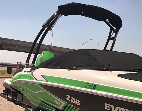 Reborn Launch Forward-facing Wakeboard Tower Polished + Pro3 Tower Bimini PKG