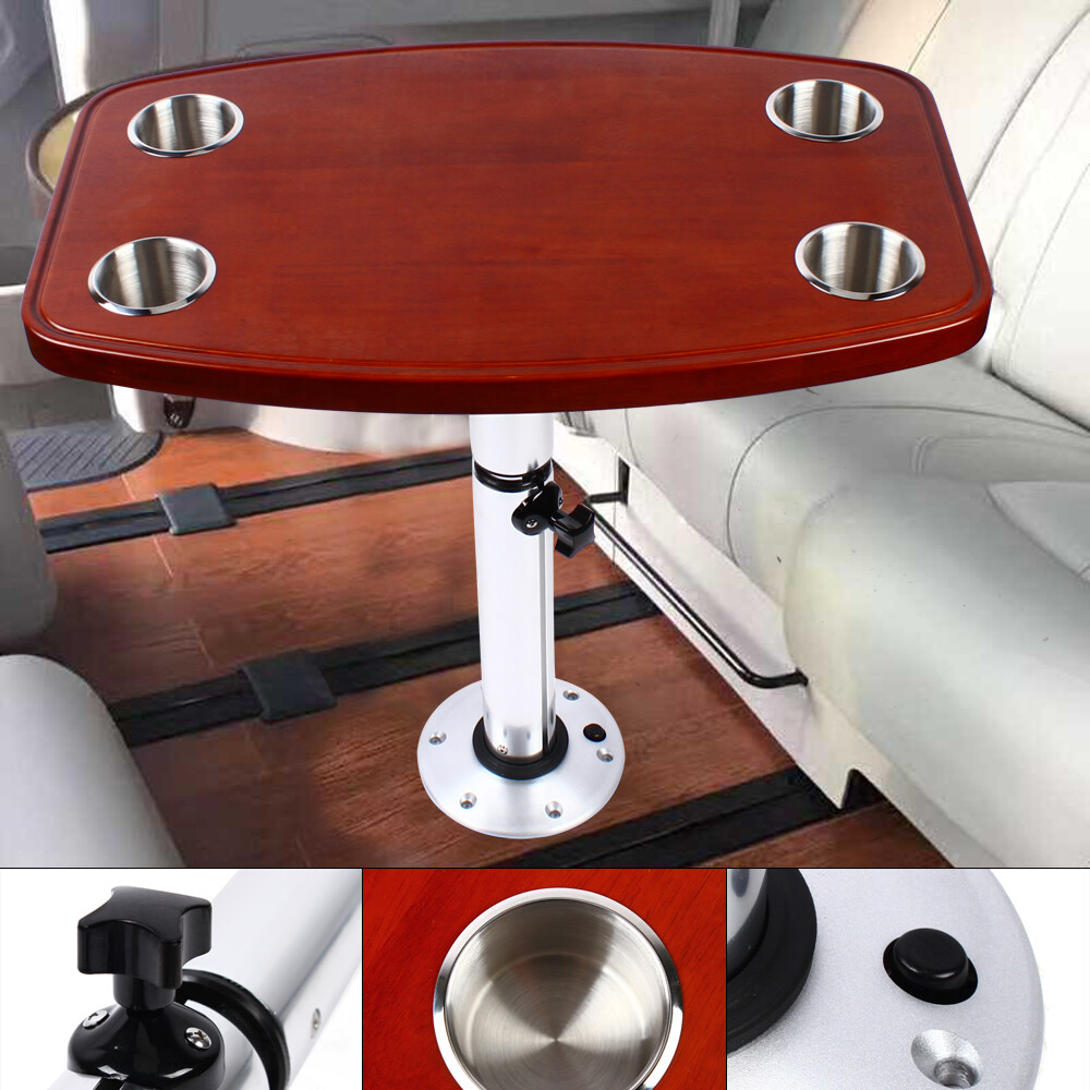 Marine Table Pedestal Table Boat Table Varnished Height Adjustable Removable