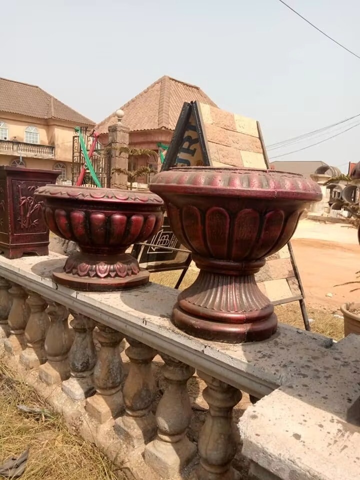 cast in place outdoor garden cement Plastic Precast Concrete Flower Pot Decorat