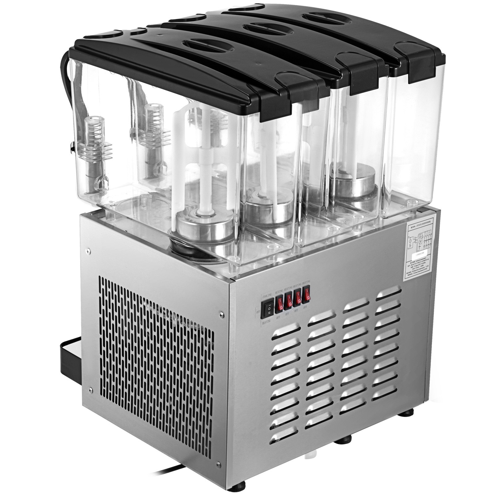 VEVOR 12Lx3 Commercial Beverage Dispensers Cold and Hot Juice Dispenser 9.5 Gal