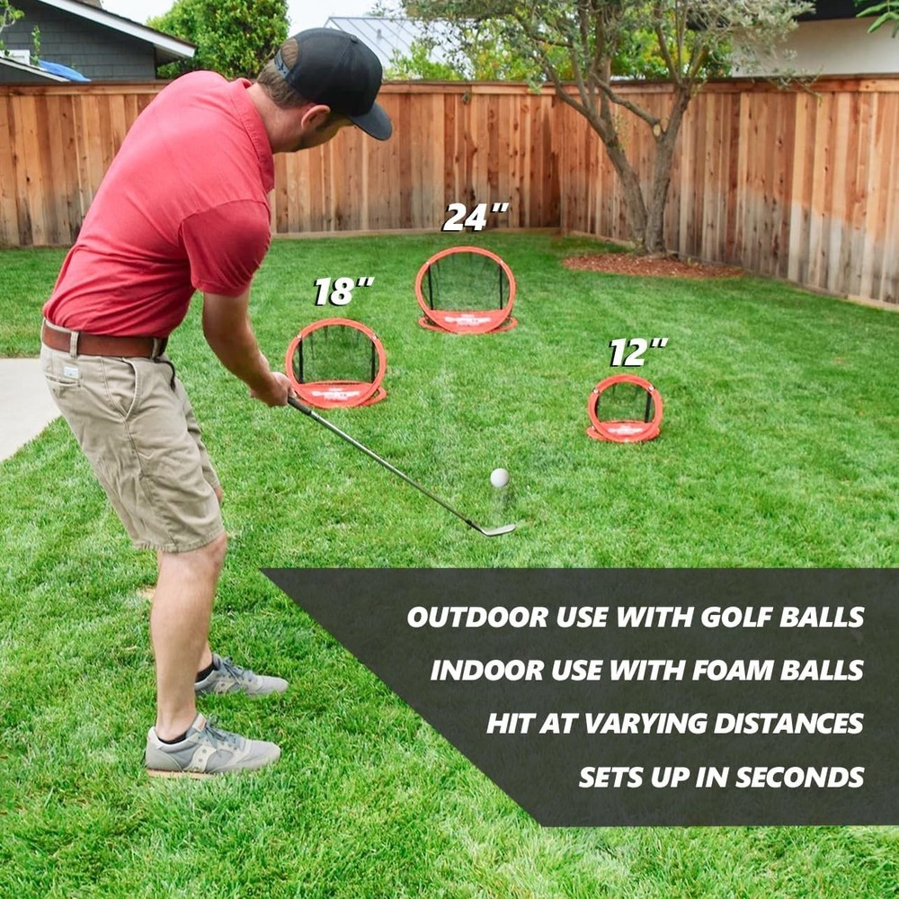 Chipster Pop-Up Golf Chipping Practice Net - Instant Setup & Multiple Targets