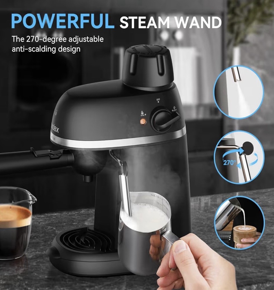 Coffee Machine, 3.5 Bar with Steam Wand