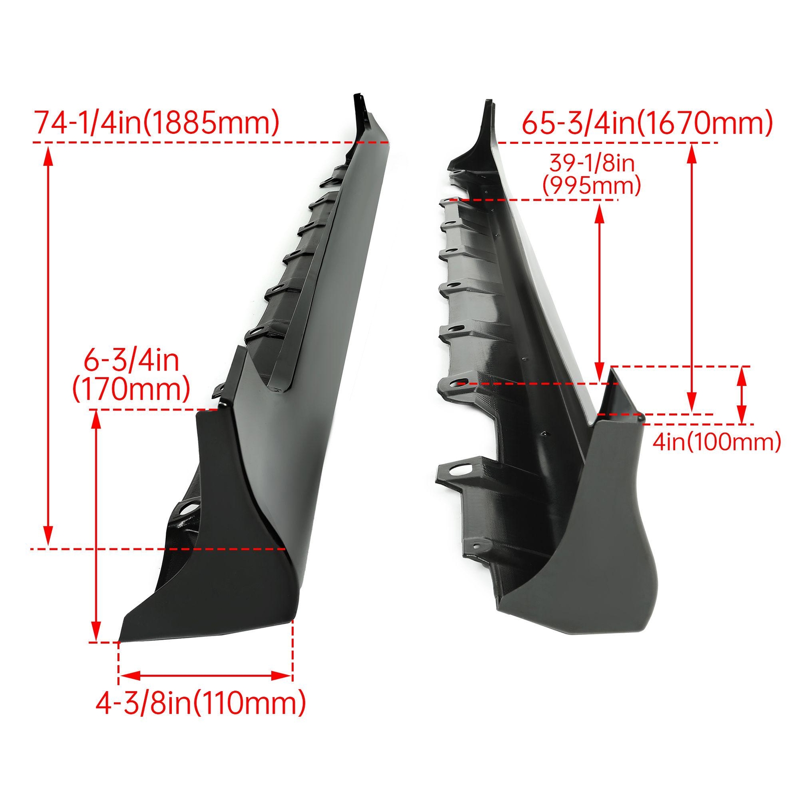 Add-on Side Skirts Body Kit For Toyota Corolla 2003 2004 2005 2006 2007 2008