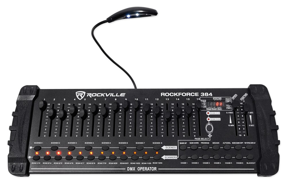 Rockville ROCKFORCE 384 Channel DMX Controller+Rechargeable Receiver+Transmitter