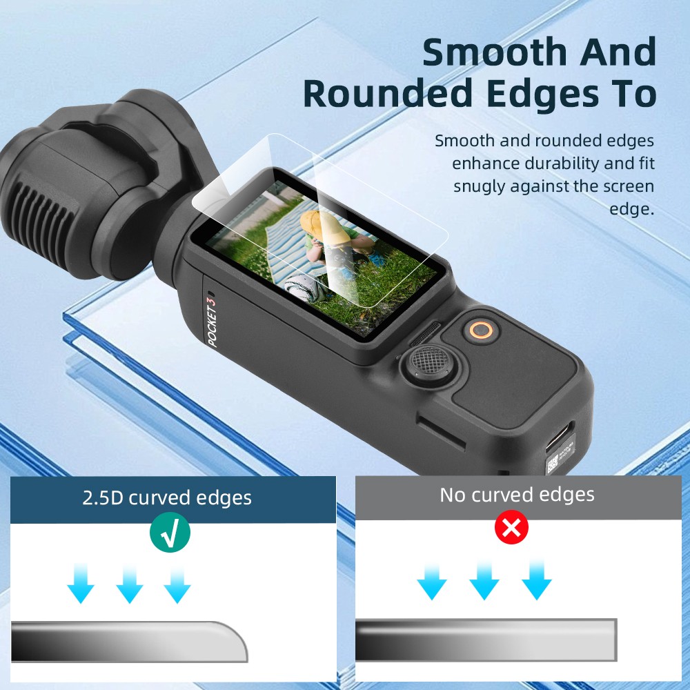 Camera Screen Quick Mount Tempered Film Kit Screen Protector For DJI Pocket 3