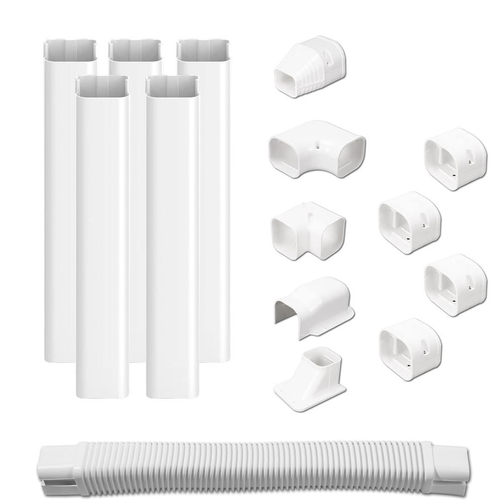Decorative 3"x9.5 Ft Line Set Cover Kit for Mini Split & Central AC Systems