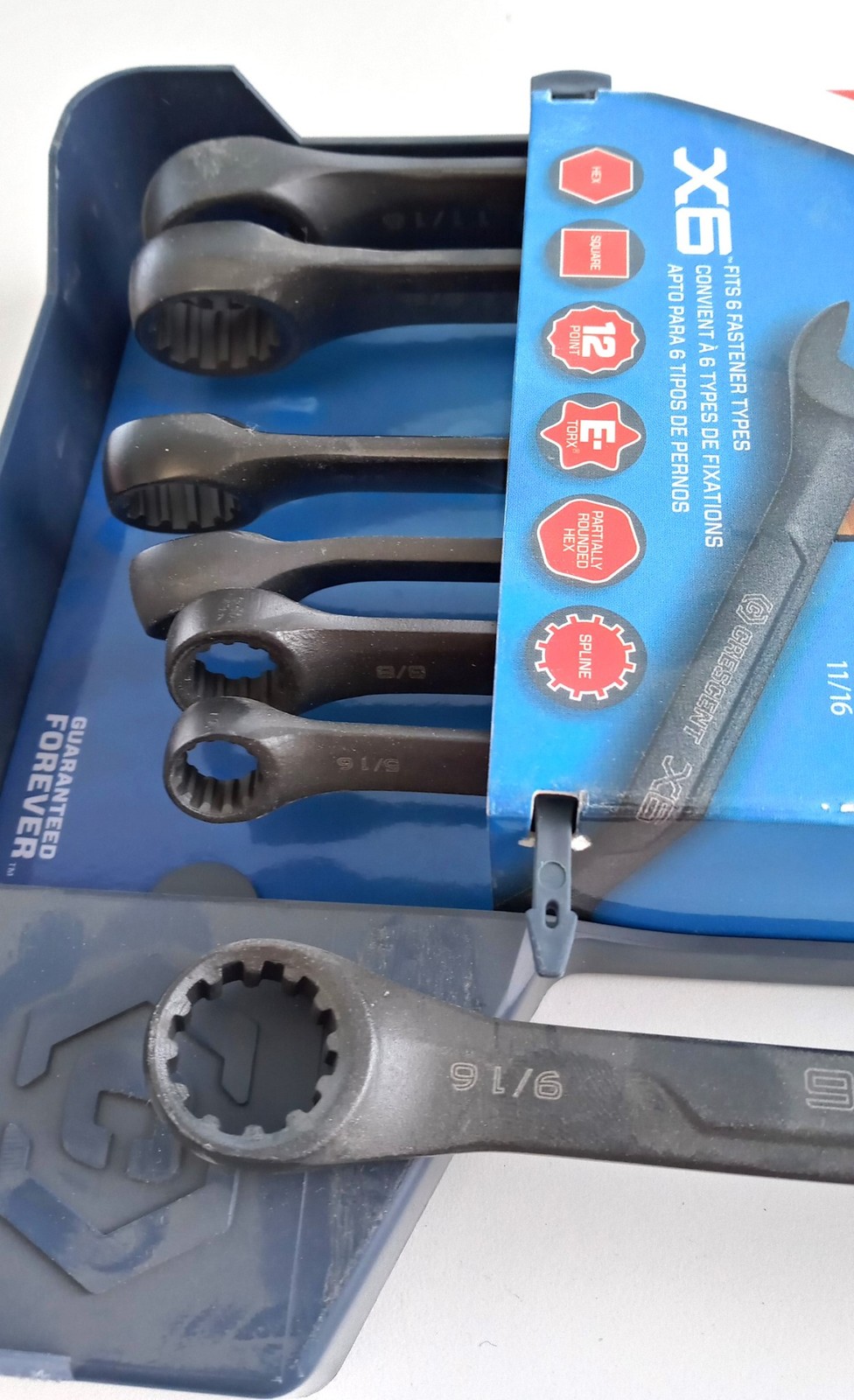 Crescent X6 SAE Combination Wrench Set 7pc CX6RWS7