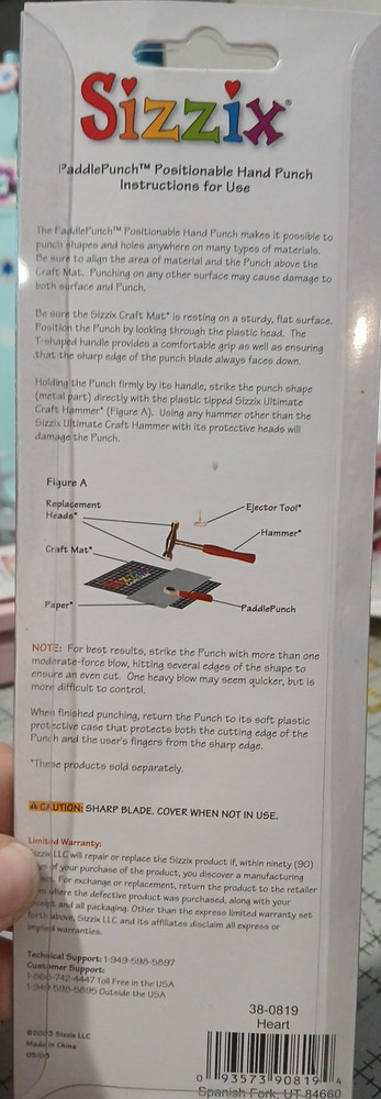 Sizzix Paddle Punch 38-0819 Heart