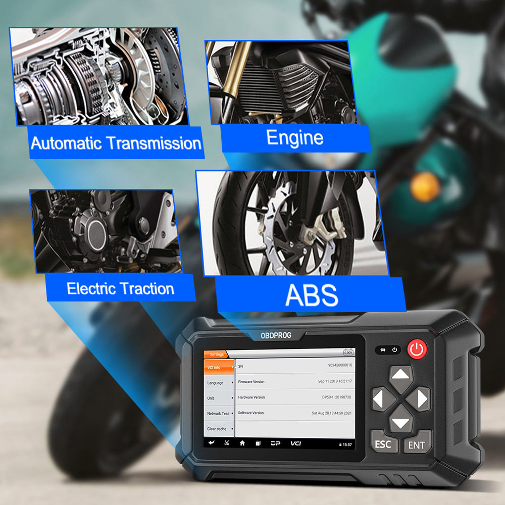 OBDPROG MOTO100 Motorcycle Diagnostic Reset Scanner E-CU Coding Scan Tool