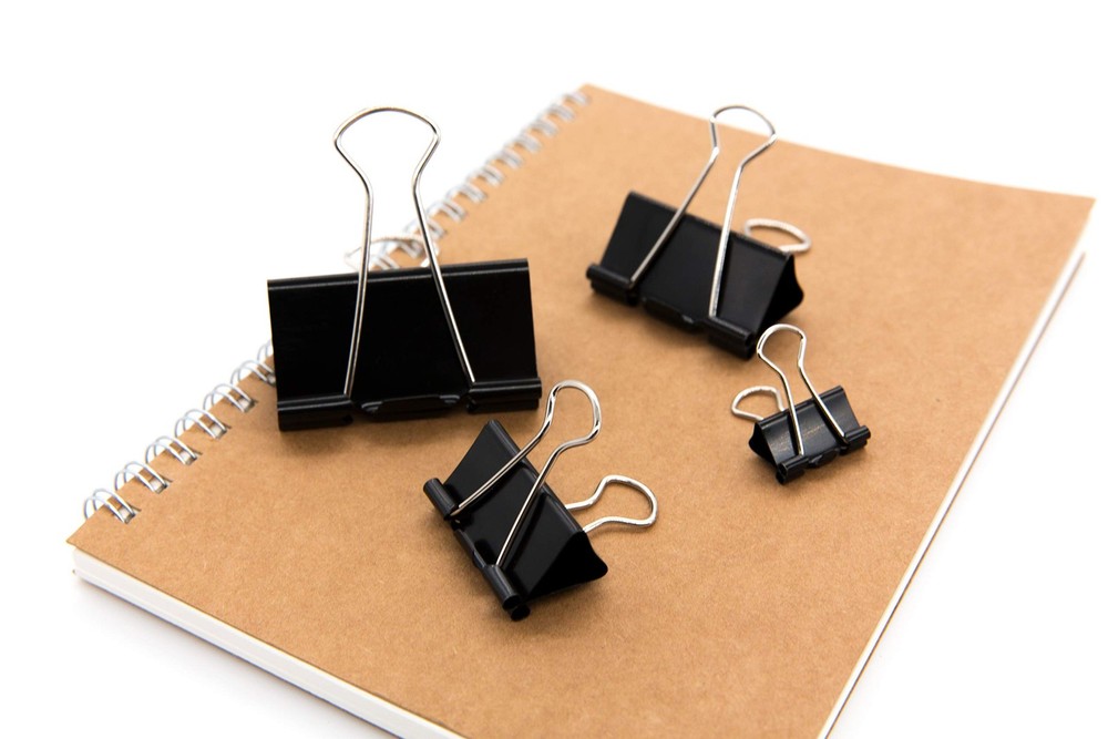 DSTELIN Binder Clips Paper Clamps Assorted Sizes 100 Count 6 Sizes, Black