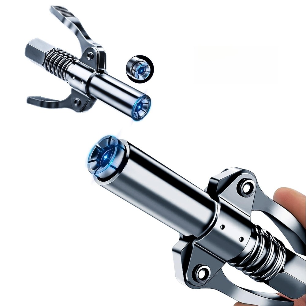 2PCS Grease Gun Coupler Grease Gun Lock Coupler Grease Gun Tips Locking Greas...