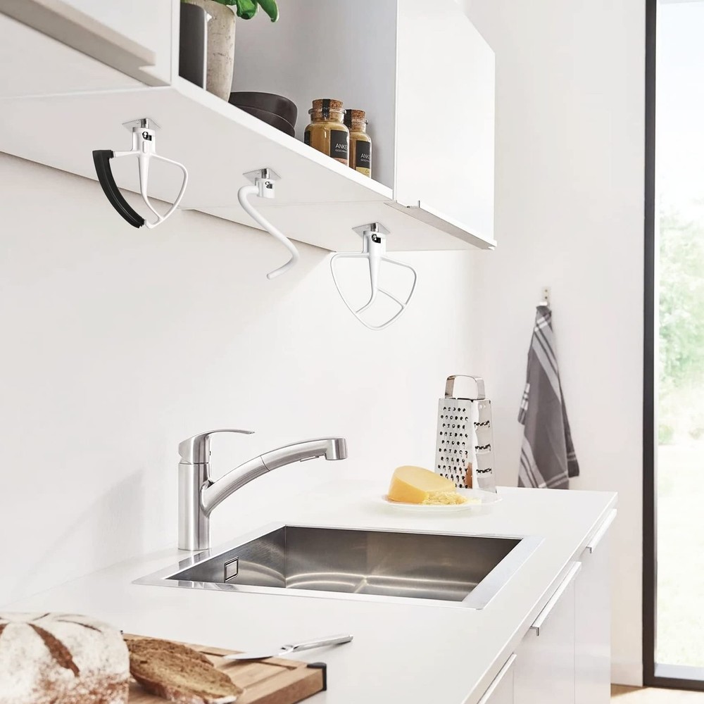KLOWOAH Stand Mixer Attachment Holder Compatible with Kitchenaid Silver