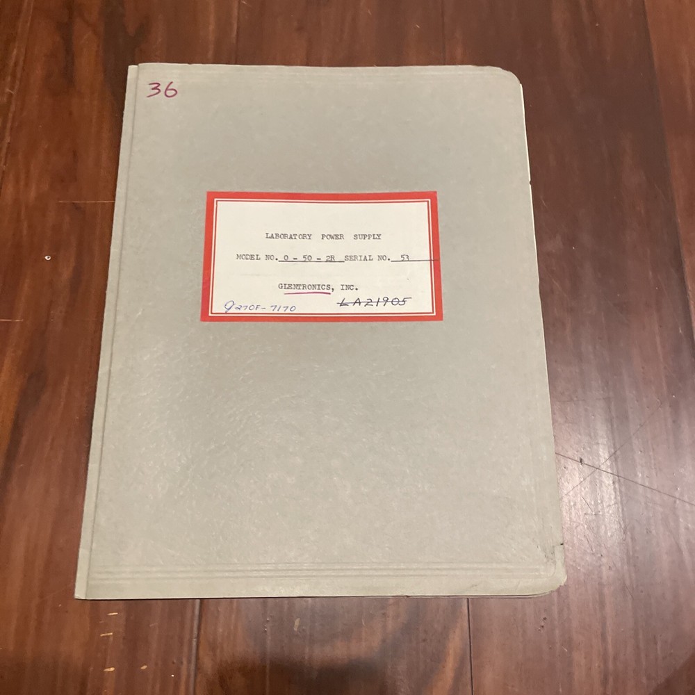 Glentronics Model 0-50-2R Laboratory Power Supply Instruction Manual