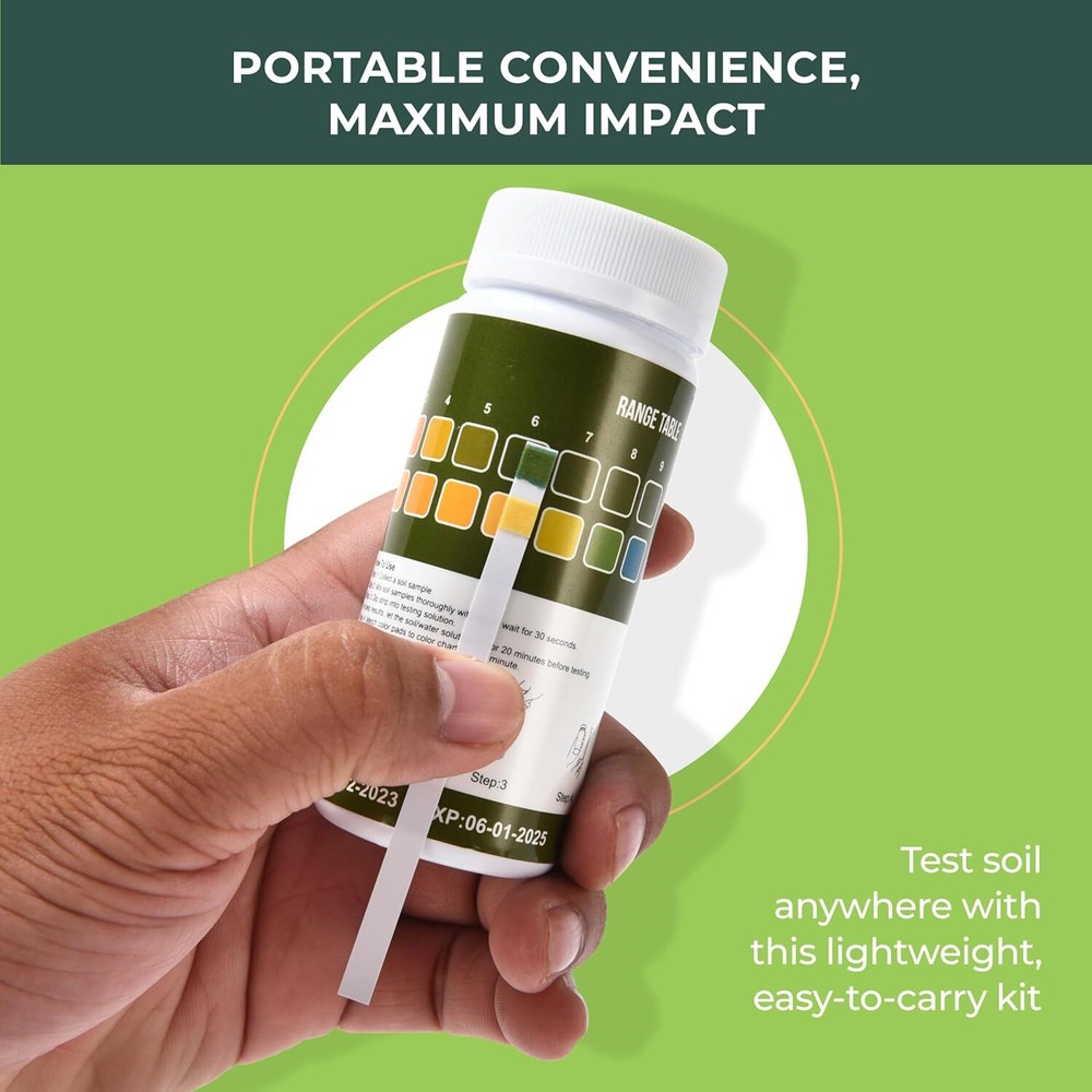 100 Strip Soil Ph Test Kit - Complete Ph Test Checker - Professional Tester for