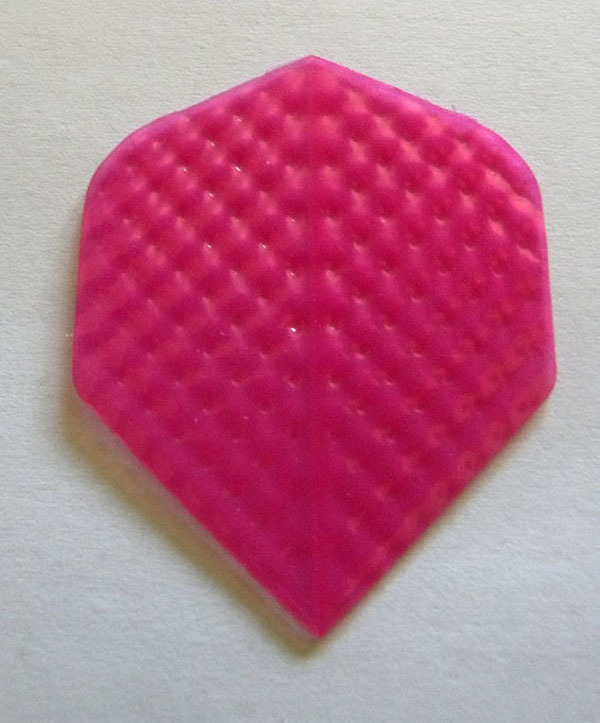 Dart Flights- 5 Embossed Pink Translucent Stand. Sets