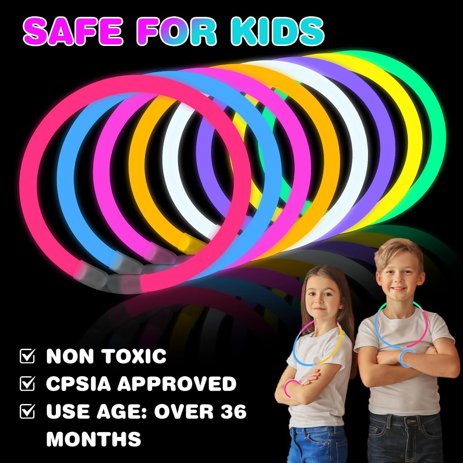 86 PCS Ultra Bright Glow Sticks, 8 Inch Glow Sticks Bulk Party Pack, Light up St