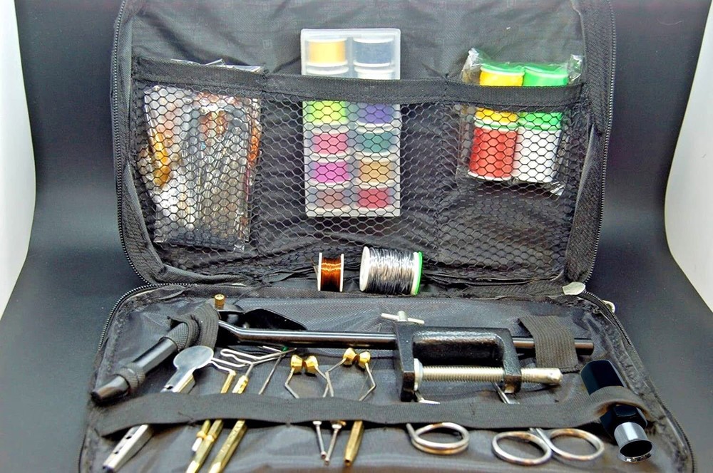 Fly Tying Tools Set, Thread, Vise, Hackle, Whip, Wire, Bodkin, Bobbin, Mylar