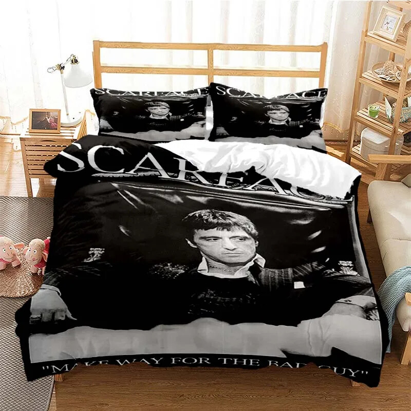 Tony Montana Scarfaces Bedding Set Duvet Cover Pillowcase Bed Kids Adult Home