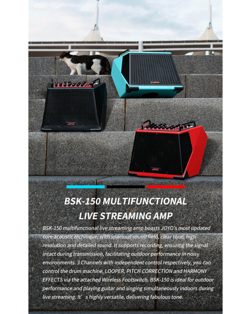 JOYO BSK150 150w Rechargeable Multifunction Live Streaming Amplifier +Footswitch