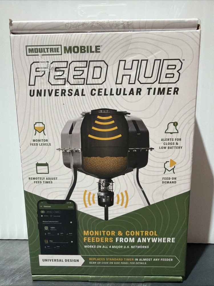 Moultrie Mobile Feed Hub Universal Cellular Timer Feed Level Detector New