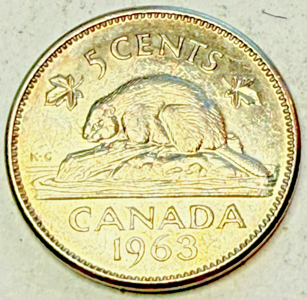 1963 5c Canada Beaver Canada Nickel