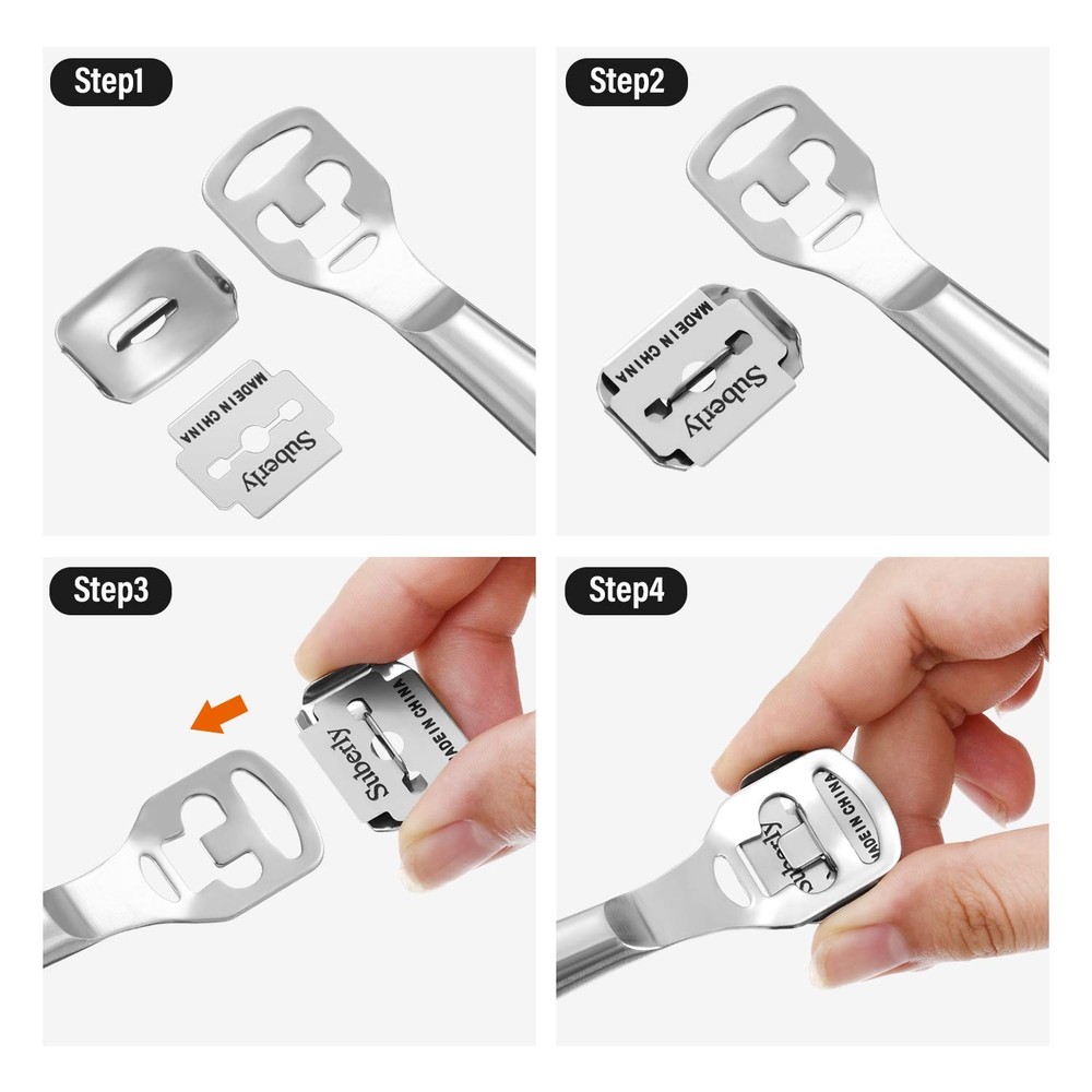 Mudder 120 Pieces Callus Shaver Replacement Blades Corn Plane Silver