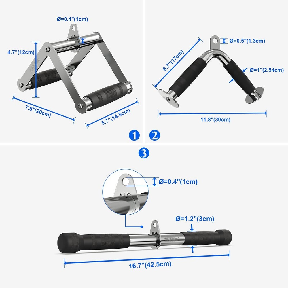 LAT Pulldown Cable Machine Attachment Home Gym Pulley System Accessories