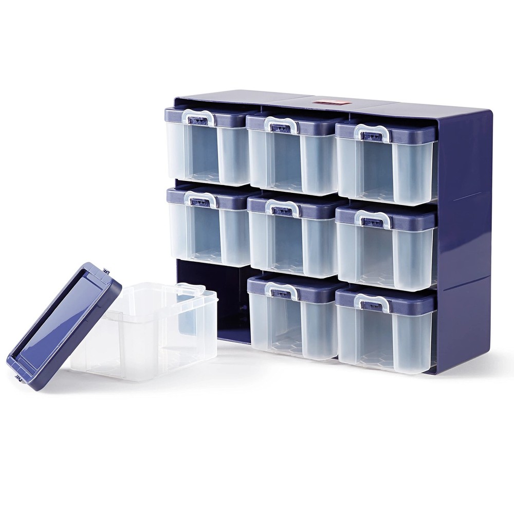 Clear 9 Compartments Organizer Box Multicoloured
