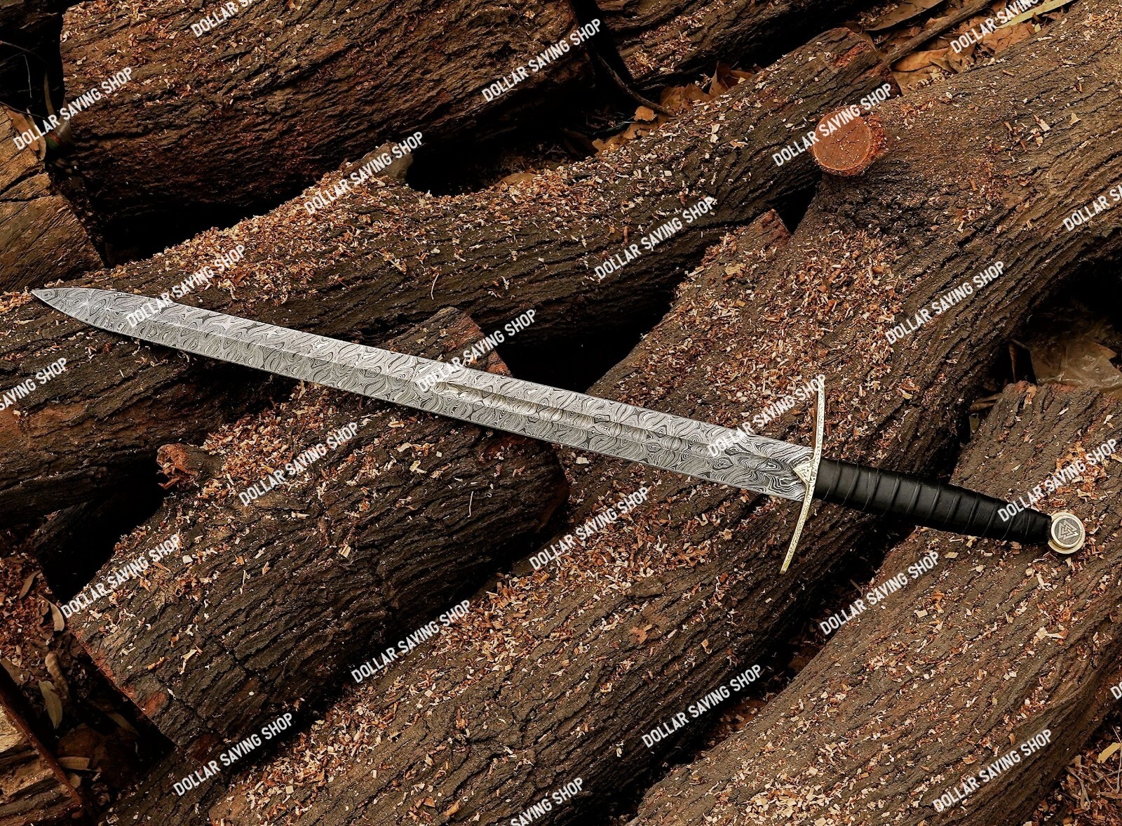 Damascus Steel Viking, Einherjar Blade of Valhalla / Norse Inspired long sword.