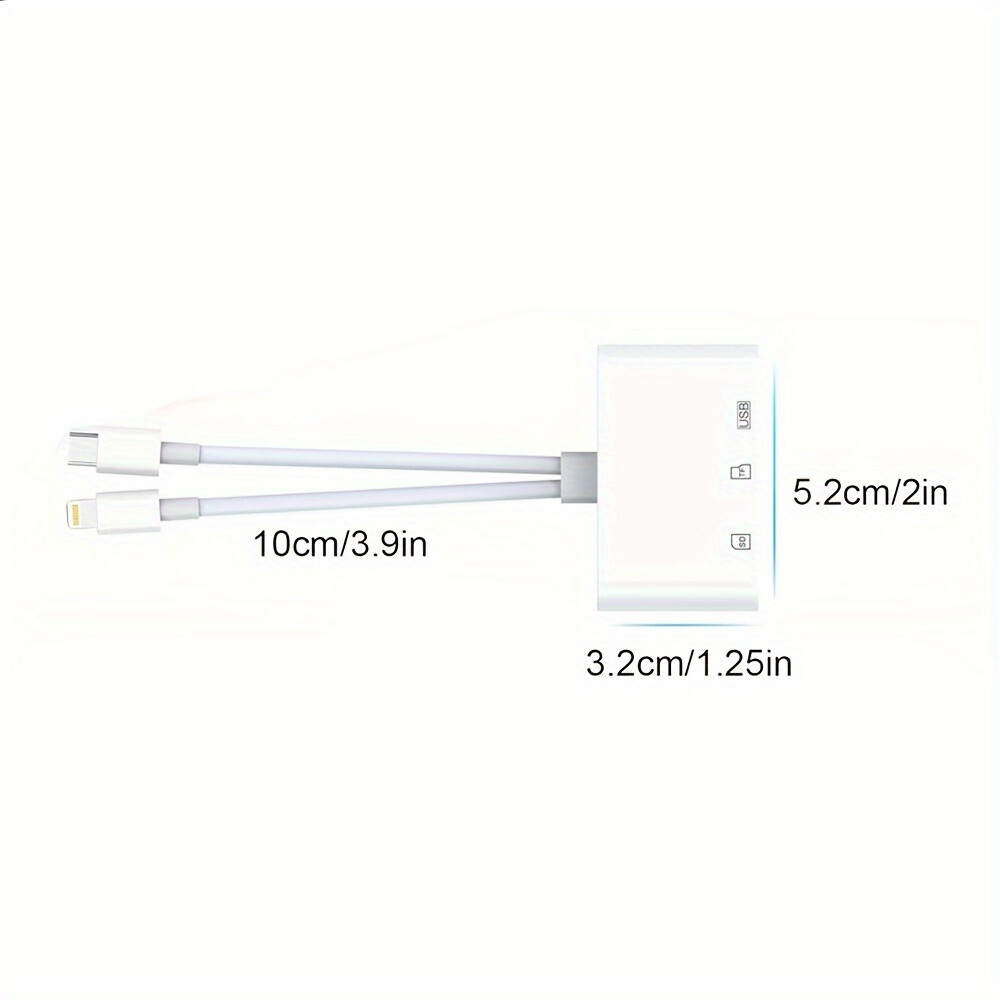 ⚡4 in 1 IOS/Type C USB OTG Adapter SD/TF Card Reader For iPhone/Android Phone/PC