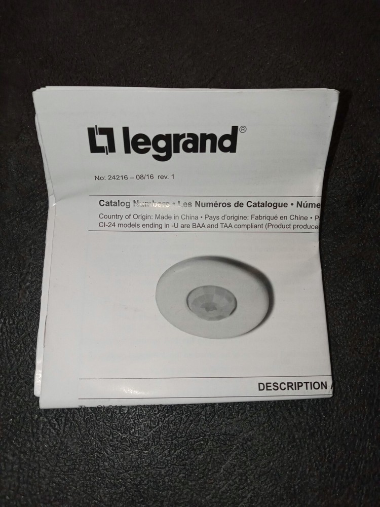 WATTSTOPPER CI-24 PIR Ceiling Mount Occ Sensor 24V AC/DC