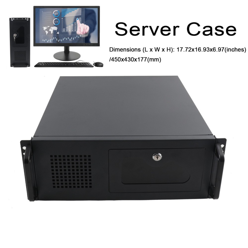 4U Server Chassis Rackmount Server Case7x 3.5'HDD Drive Bay Cabinet Case Server