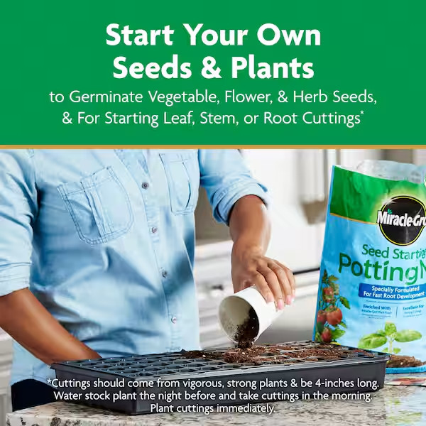 2-Pack Miracle-Gro Seed Starting Potting Soil Mix-16 Qt for Optimal Plant Growth