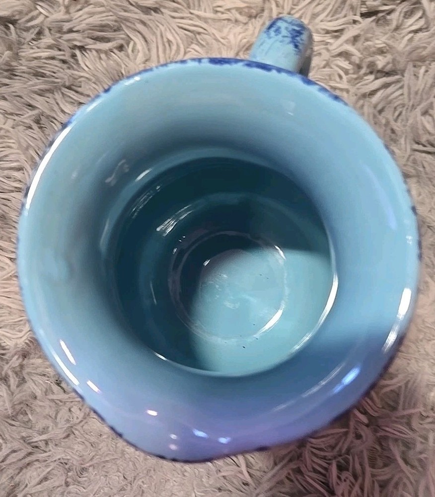 Rustic Ceramic Pitcher Jug Made In Italy Turquoise EUC