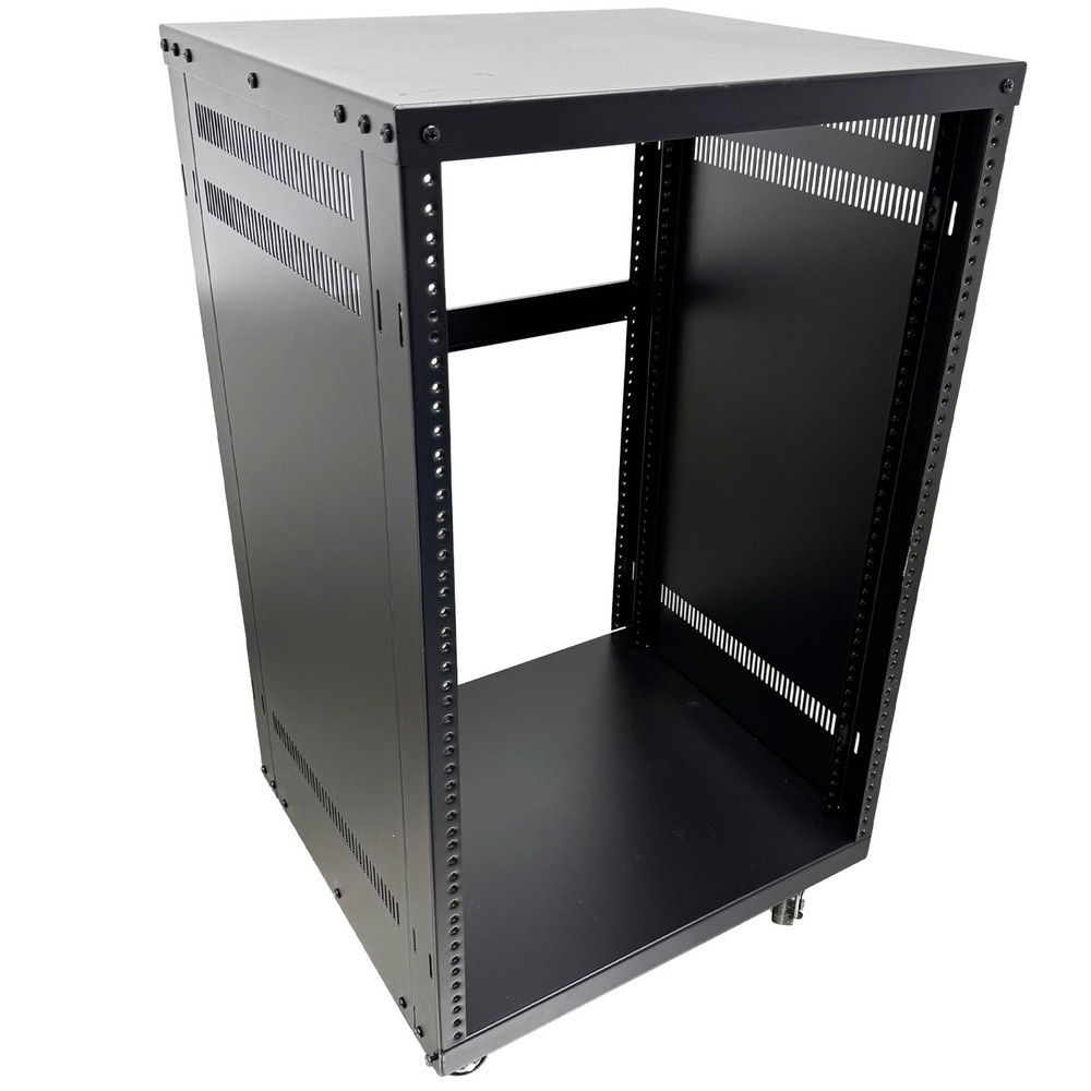 12U Open Frame Server Rack with 4 Casters Mobile Under-Desk Server Stand