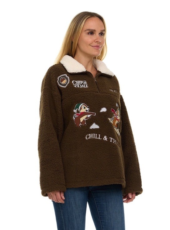 Disney Chip ‘n Dale Winter Sherpa Pullover Jacket Womens Size Small NEW