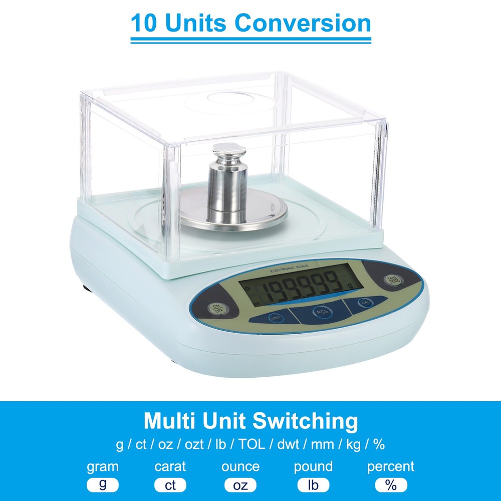 Lab Scale High Precision Electronic Analytical Balance Sensitive w Windshield