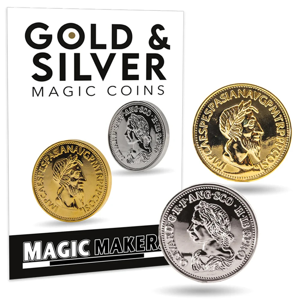 Gold and Silver Magic Coins Magic Mentalism Tricks