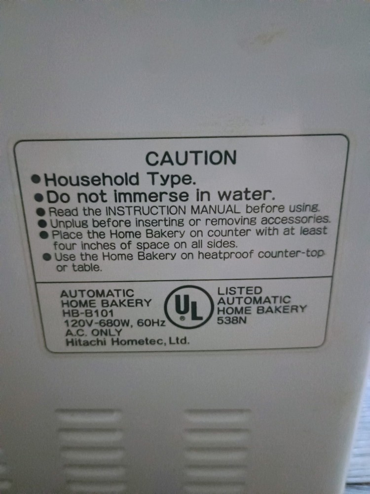 Hitachi HB-B101 Bread Maker Machine Home Bakery