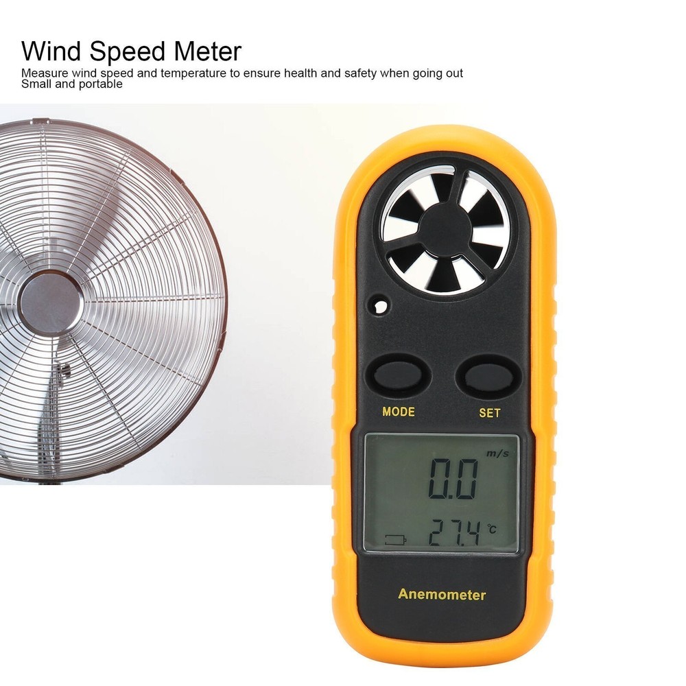Wind Speed Meter Digital Anemometer Handheld Wind Temperature Measuring