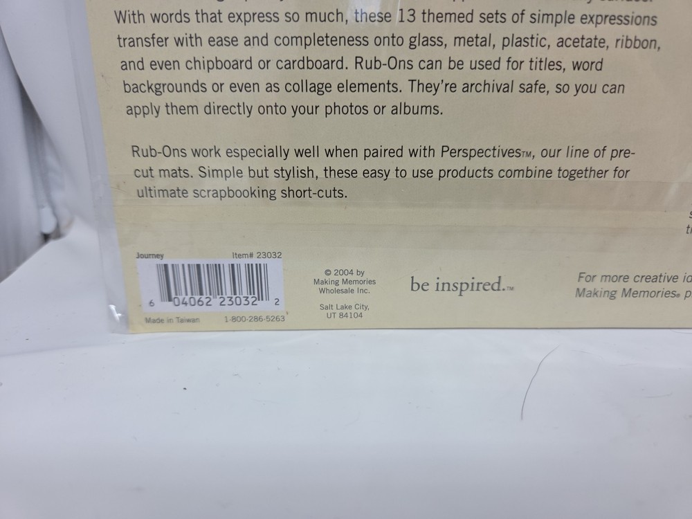 2003 MAKING MEMORIES ASSORTED RUB-0NS - VACATION, EXPRESSIONS, REMEMBER