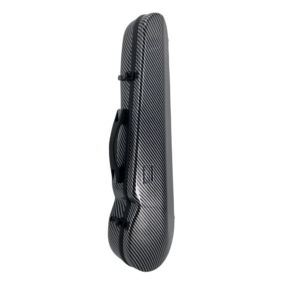 4/4 full size Durable Fiberglass Triangular Violin Case with Hygrometer,Black