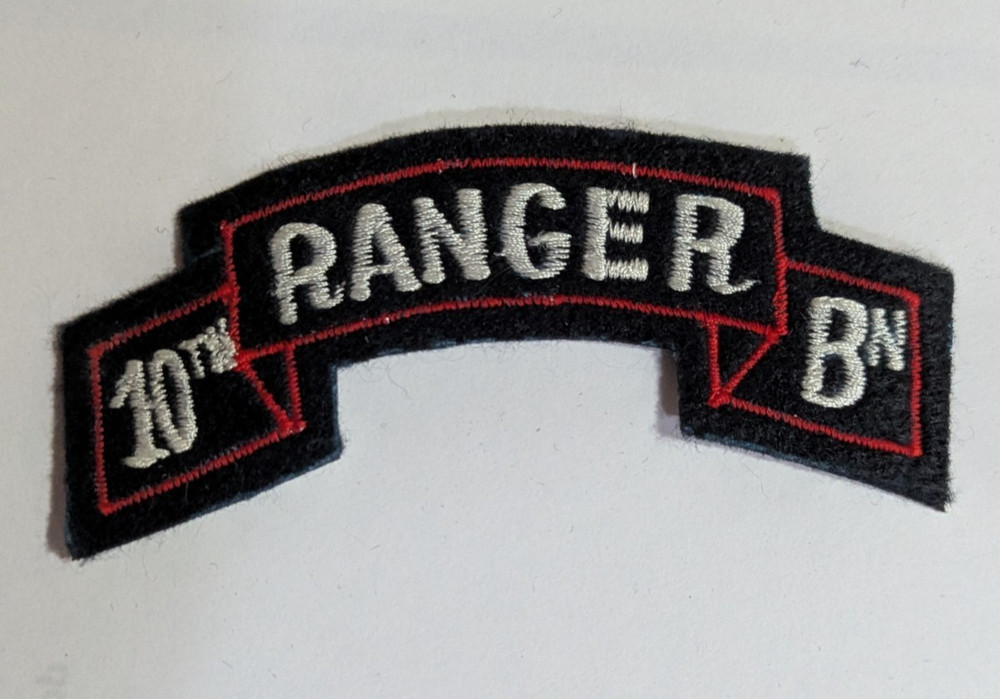 US Army Authentic WW2 Era 10th Ranger Battalion Felt Scroll Patch