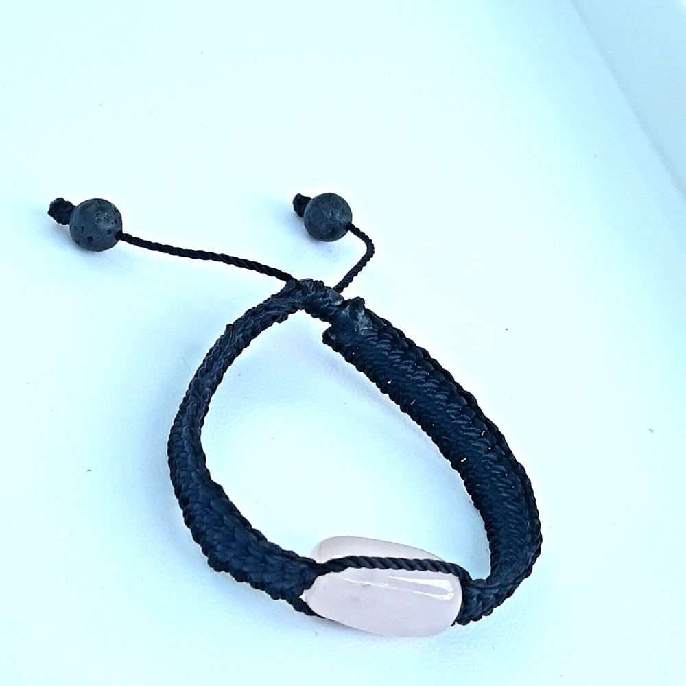 Protection Bracelets Rose Quartz in Black String
