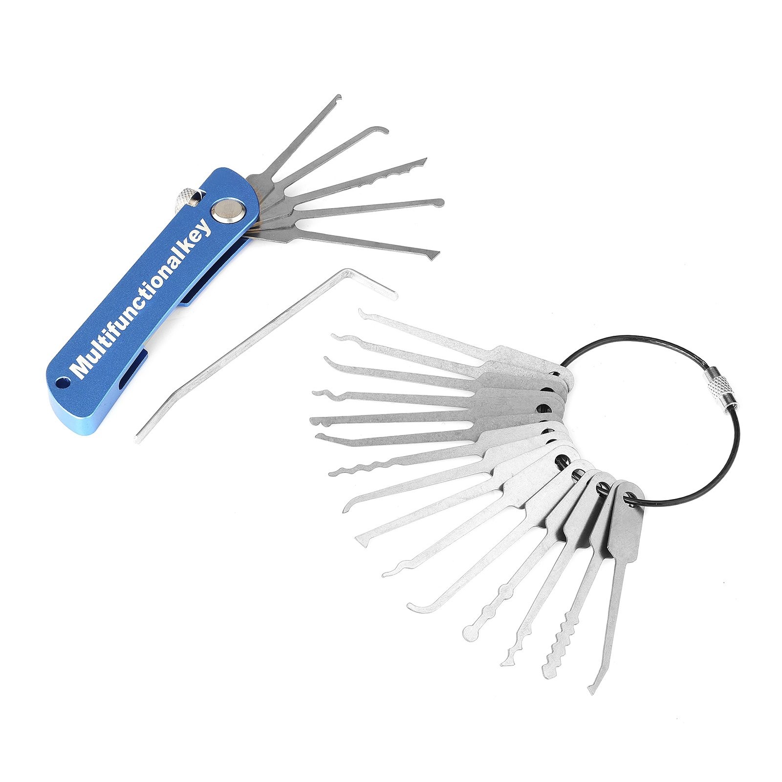 21in1-Sturdy-Durable-Multifunctional-Key-Lock-Grav-Pick-Set-Stainless-Steel-Tool