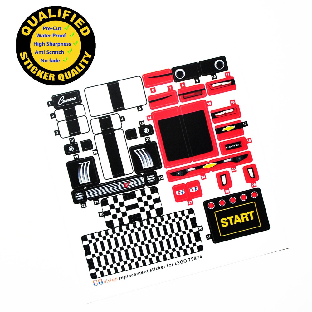 Replacement sticker for set 75874 Precut sticker